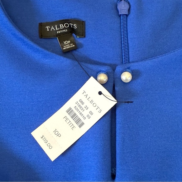 Talbots short sleeve Royal Blue Sheath Dress Women’s Size 10 petite NWT - Picture 8 of 13